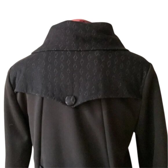 VOYOU - Jacket with a large falling collar double-breasted Black - Small - Picture 7 of 9
